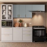 Cozinha Completa Itatiaia Essence 4 Peças com 8 Portas e 4 Gavetas 223cm de Largura