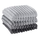 Cobertor Manta Tuffy Ultrasoft Flannel Queen 2,40m X 2,20m Degradê 01 Peça - Grafito Cinza