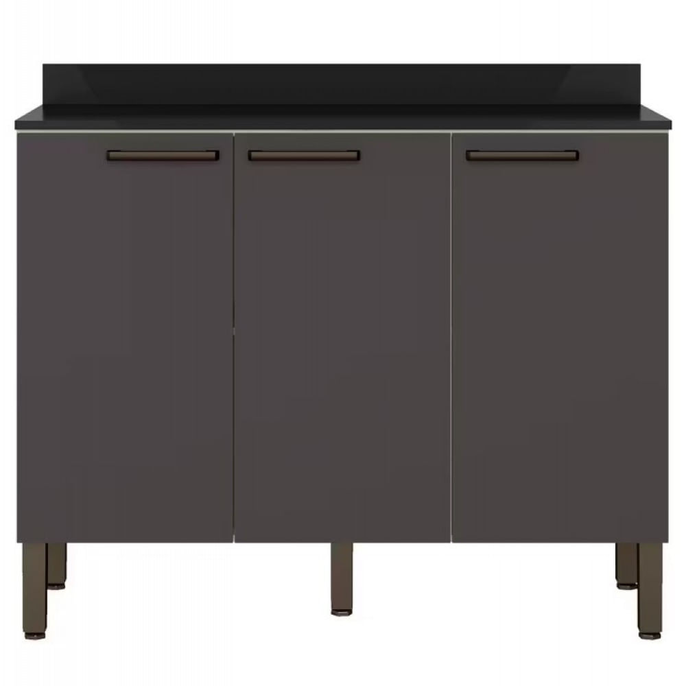 Balcão Triplo Veneza Com 3 Portas E 1 Prateleira 108,4cm De Largura Bartira