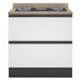Balcão Cooktop Bartira Linea 5 Bocas Com Gaveta E Porta Basculante
