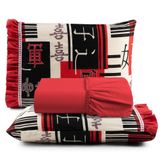 Jogo De Cama Lençol Queen Minuano 100% Algodão 3 Peças - Vermelho