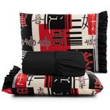Jogo De Cama Lençol Queen Minuano 100% Algodão 3 Peças - Preto
