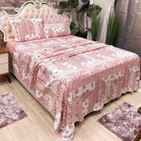 Jogo De Cama Lençol Queen Colonial Percal 300 Fios 4 Peças - Rosê