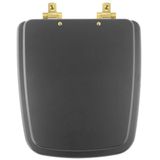 Assento Sanitário Mdf Soft Close Boss Onix (preto Fosco) Para Vaso Incepa Com Ferragem Dourada