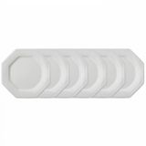 Conjunto Com 6 Pratos Rasos Schmidt Prisma Em Porcelana 28 Cm Branco
