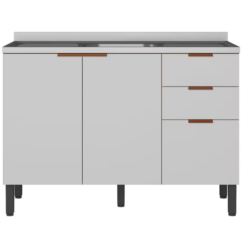 Balcão Bartira Universal Com 2 Portas E 3 Gavetas