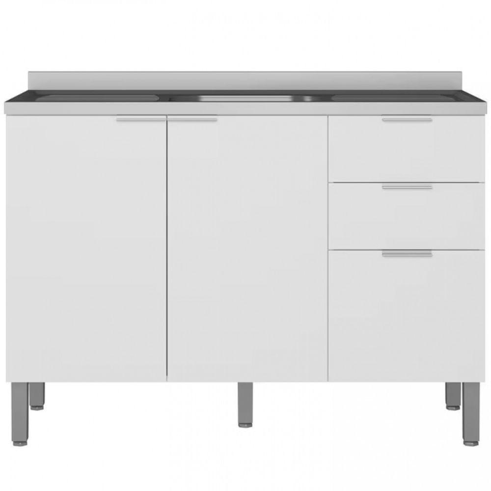 Balcão Bartira Universal Com 2 Portas E 3 Gavetas