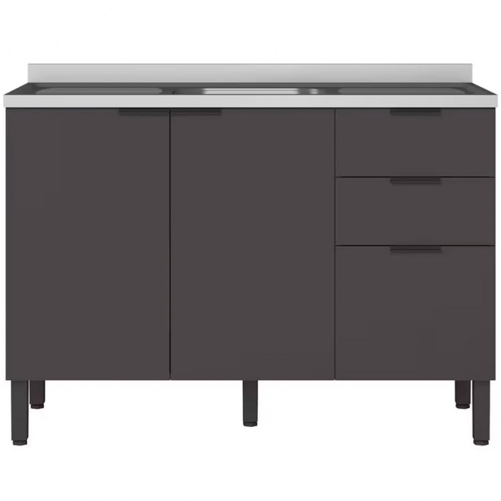 Balcão Bartira Universal Com 2 Portas E 3 Gavetas