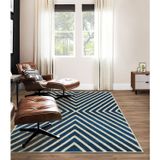 Tapete 150x200cm Lyre Supreme Tapetes São Carlos Chevron Blu