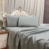 Jogo De Cama Lençol Queen Realce Percal 400 Fios 4 Peças - Cinza