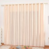 Cortina Em Jacquard Bahamas 3,00 X 2,70 Para Varão - Palha