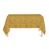 Toalha De Mesa 6 Lugares 1,60x2,00 Jacquard Medalhão Adamascado Retangular Dourado