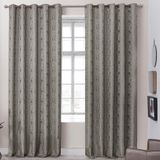 Cortina Dalia Jacquard Estampado Floral 2,00m X 1,70m Sala Quarto Varão 2m - Marrom