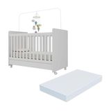 Berço Americano 3 Em 1 Com Colchão Incluso E Rodízios Bambino Multimóveis Mp4306 Branco