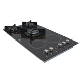 Cooktop 5 Queimadores Gás/elétrico Tripla Chama Mesa Vitrocerâmica Top 220v Fischer Preto