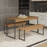 Mesa De Jantar Kappesberg Agata Retangular Com 2 Bancos