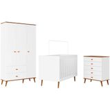 Guarda Roupa Infantil Ternura Com 3 Portas, 2 Gavetas E 5 Nichos Bartira