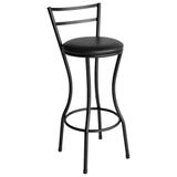 Banqueta Alta Home Em Aço Carbono Preto