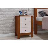 Mesa Cabeceira Casal Maggiore Com 3 Gavetas Frassino Off White Lopas