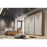 Guarda Roupa Casal 3 Portas De Correr E 6 Gavetas Diamond-londres Cumaru-fendi