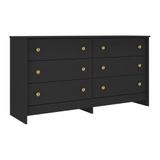 Cômoda 136cm Com 6 Gavetas Flex Multimóveis Preto