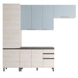 Cozinha Cristal 8 Portas 3 Gavetas 9 Prateleiras Bartira