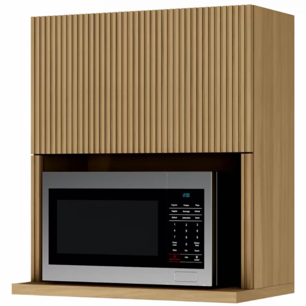 Armário Aéreo Nesher Rainha Em Mdf 15mm Com Nicho Para Micro-ondas, 1 Porta E 1 Prateleira - 70cm De Largura