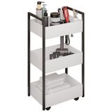 Carrinho Auxiliar Para Salão De Beleza Industrial Liss M24 Branco/preto - Mpozenato