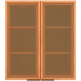 Armário Aéreo Bartira Cristal Mdp 15mm Com 2 Portas Com Vidro E 2 Prateleiras - 80cm De Largura