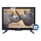 Tv 12 Volt Led Hd 19 Com Plug 12v Van Carro Caminhão Monitor