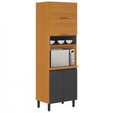 Paneleiro Itatiaia Ideale Com 4 Portas, 5 Prateleiras E Nicho Para Micro-ondas - 70cm Largura