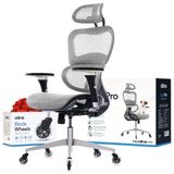 Cadeira De Escritorio Ergonomica Giratoria E Ajustavel Com Apoio 4d, Oline Ergopro, Cinza