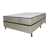 Cama Box Casal Castor Dome One Revestida Em Tecido Suede + Colchão Com Molejo Tecnopedic E Revestimento Em Malha 27x138x188cm