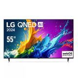 Smart TV 55 QNED 4K LG 55QNED80T com processador AI α5 4K Gen7, webOS 24, AI Acoustic Tuning, Brilho IA, HDR10 Pro, Wi-Fi e Local Dimming