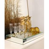 Bandeja Vidro Prata Espelhada Luxo Decoração 50x35