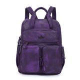 Mochila Angel Kiss Em Couro Macio Lavado Para Mulheres
