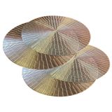 Jogo Americano 4 Peças Mesa Posta Mesa Redondo Linha Luxo Tamanho Grande Modelo Egípcio Em Pvc