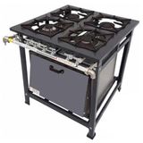 Fogão 4 Bocas Mistas com Forno tampo inox Grelhas 40 X 40 Itajobi Gás GLP - Botijão Itajobi