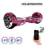 Skate Eletrico Hoverboard Pink Roda 6.5 Pol Bt Led