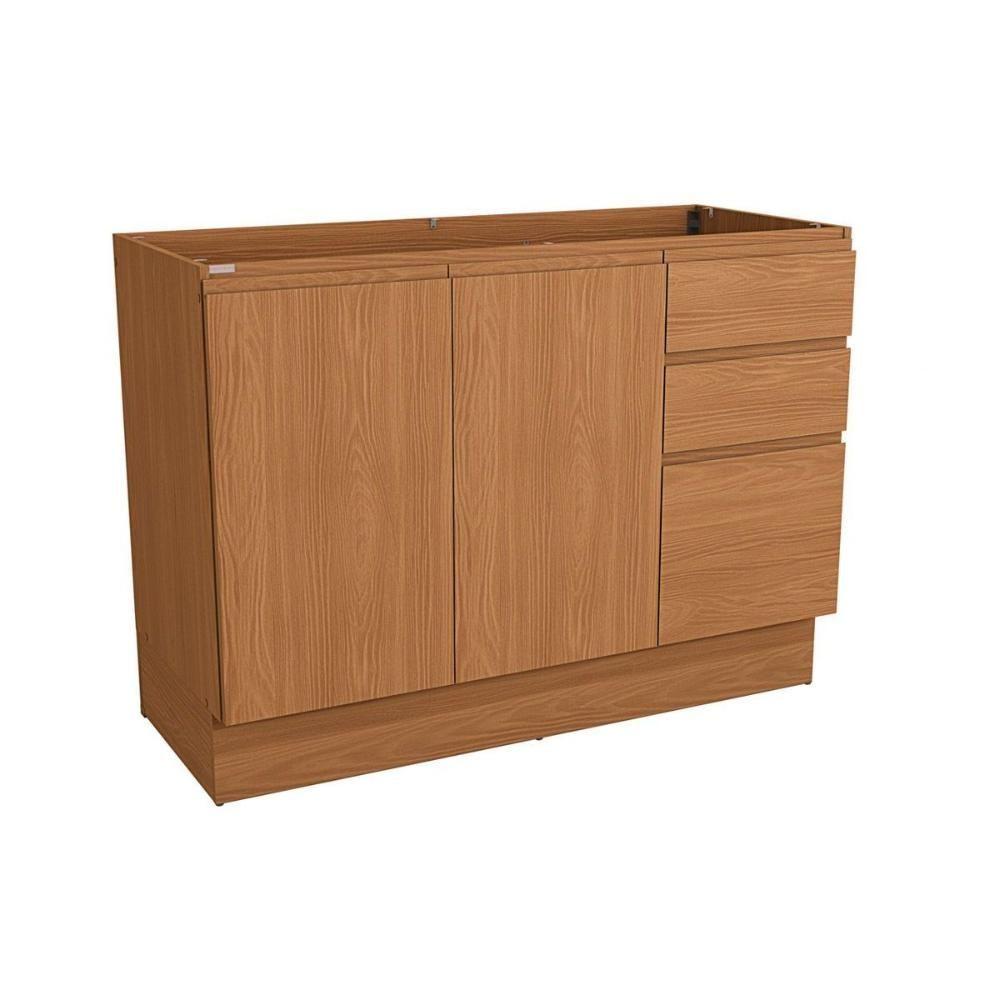 Balcão De Cozinha Ciela R626 C/ 2 Portas E 3 Gavetas S/ Tampo 120cm Canela - Kappesberg