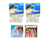 Kit 48 Unhas Postiças Realista Bobo Transparente Quadrada