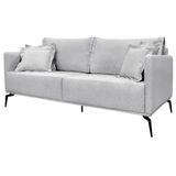 Sofa Sala De Estar Liv 2 Lugares Pes Aço Linho 232 Grigio Ezz
