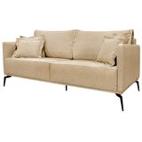 Sofa Sala De Estar Liv 2 Lugares Pes Aço Linho 231 Dourado Ezz