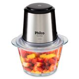 Mini Processador Philco Inox Vidro 1,2L 350W 2 Velocidades Inox 220V