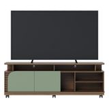 Rack Bancada Jurerê 1.8 Amêndoa/hortelã Para Tv Até 75 - Colibri Amêndoa/hortelã
