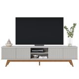 Rack Bancada Fortaleza Off White Matte Para Tv Até 75 - Colibri Off White Matte