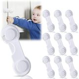 10 Pcs Travas De Armário De Segurança Infantil, Design De Fivela Rotativa De Pegajosa Forte Ajustável, Fácil Instalação Sem Perfuração, Fech