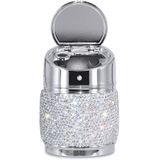 Portátil Auto Car Cigarette Ashtray Ash Bling Crystal Smokeless Stand Cylinder Cup Holders,silver