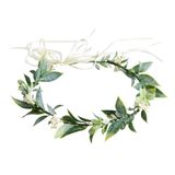 Folha Verde Coroa Floral Eucalyptus Flor Mulheres Meninas Headband Flor Headpiece Bridal Halo Photo Prop (verde)
