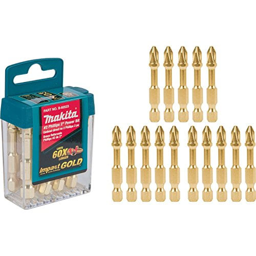 Makita B-60523 Impact Gold 2 Phillips 2 Power Bit, 15/pk